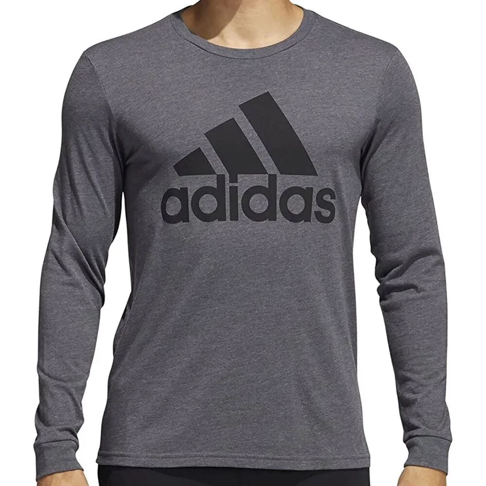 Adidas Men’s Dark Grey Long-Sleeve Amplifier Tee Sz Small